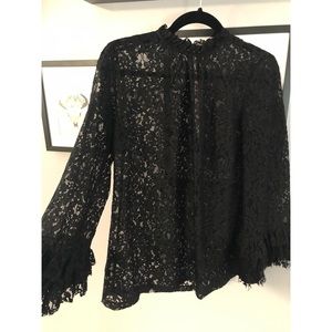 Zara Lace bell sleeve blouse